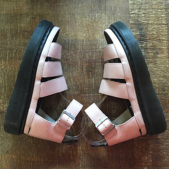 Dr Martens Clarissa II Quad Metallic Leather Shoe Womens 9 Light Pink Sandal - Picture 6 of 11